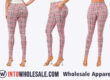 Wholesale Treggings Pink Plaid Design Sold in Bulk