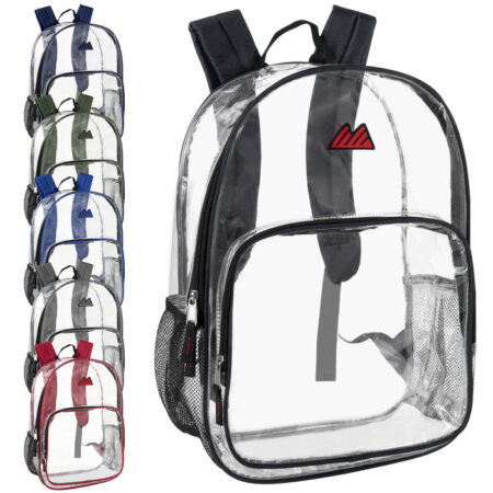 Wholesale 17 Inch Clear Pvc Backpack Assorted Color 24 Per Case