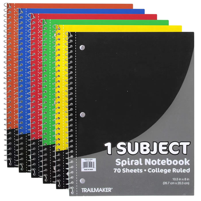 Wholesale 1 Subject Spiral Notebook IntoWholesale Wholesale 1 Subject Spiral Notebook