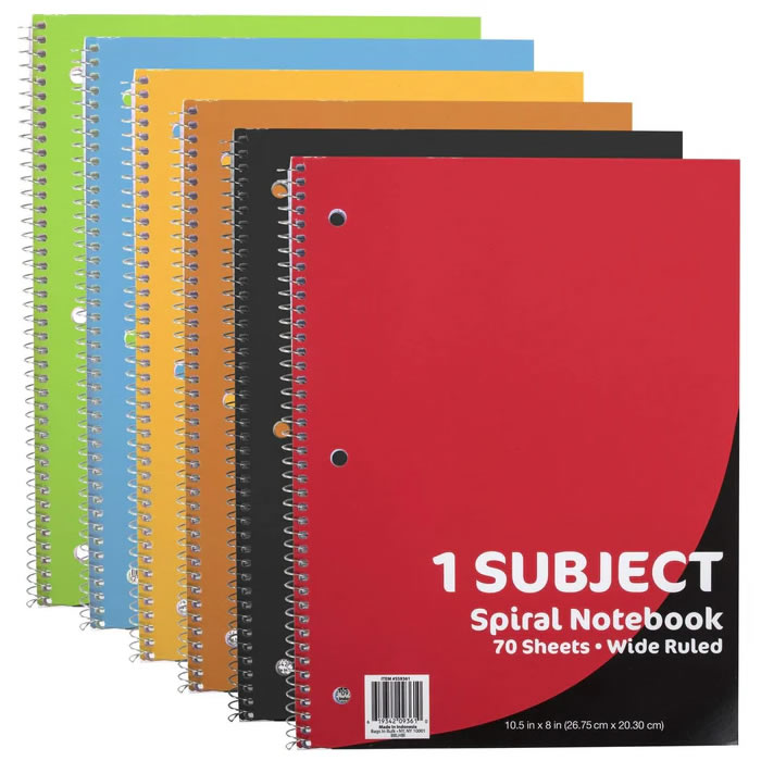 Wholesale Wide Ruled 1Subject Spiral Notebooks IntoWholesale Bulk Wide Ruled 1 Subject Spiral Notebooks 70 Sheets