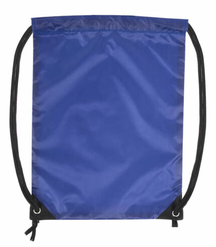 18 inch basic drawstring bag in blue color for school gym and sports use
