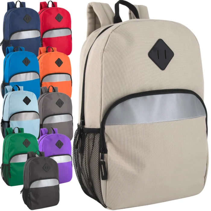 Wholesale 17 Inch Backpack Safety Reflective Stripe | IntoWholesale