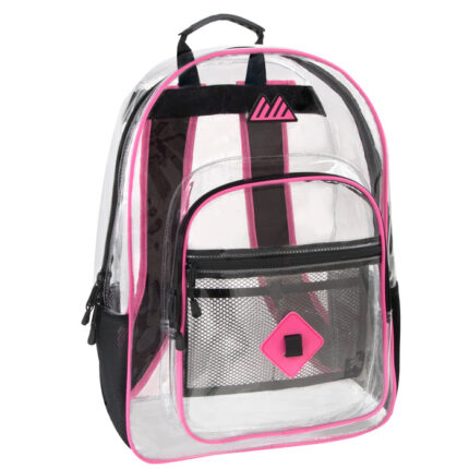 Bulk 18 Inch Clear Backpacks Pink Color