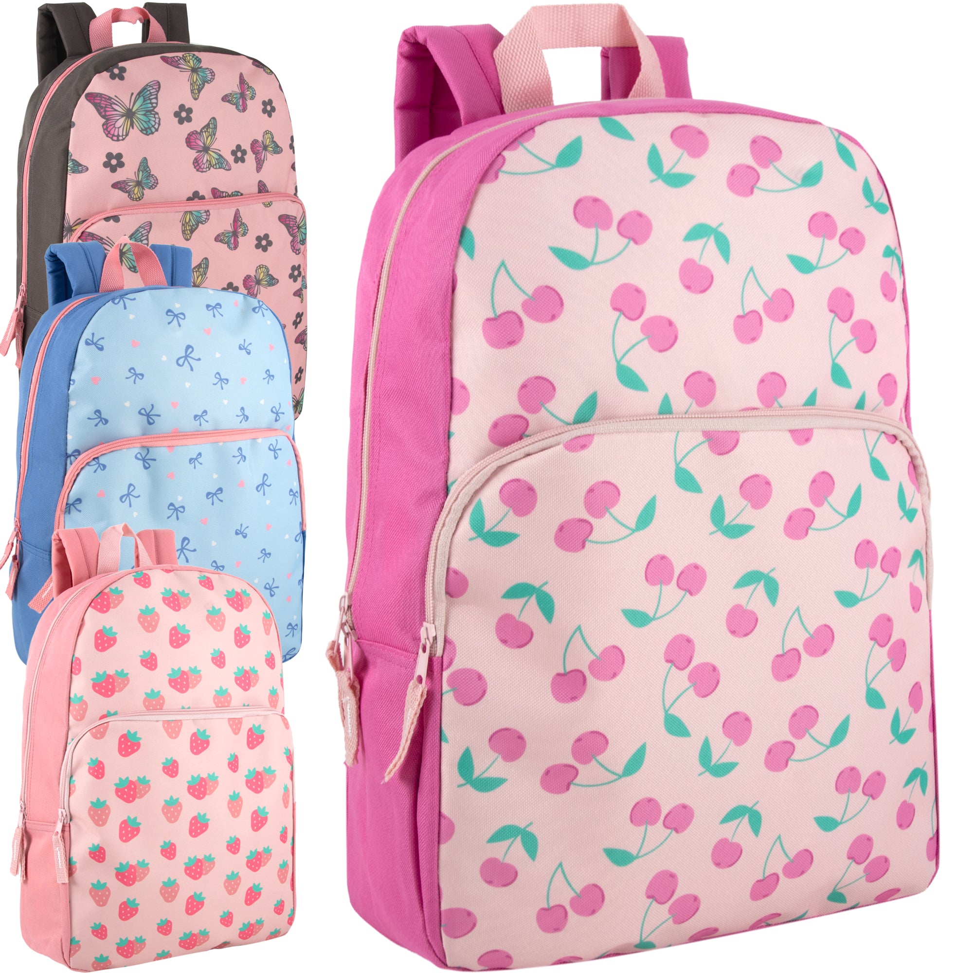 Wholesale 17 Inch Childrens Printed Backpack Girls Designs IntoWholesale 17 inch childrens printed backpack with assorted girls designs for school