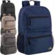 17 inch double front pocket backpack available in 4 assorted colors