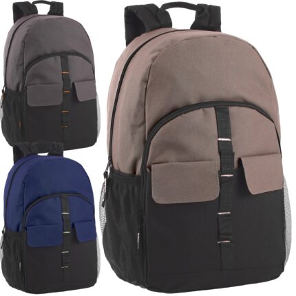 18-inch double flap daisy chain backpack in dark color styles
