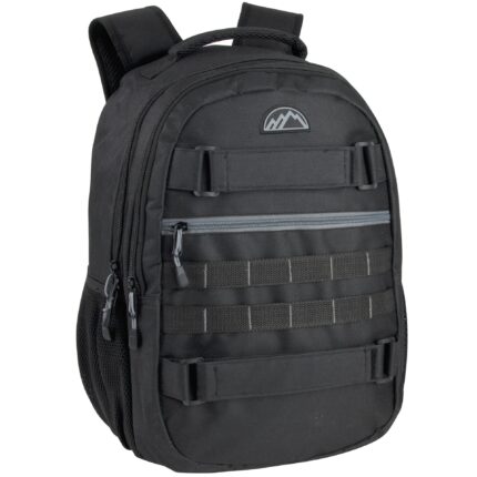 19 inch dual strap skate backpack with laptop sleeve in black