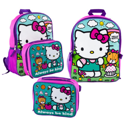 Hello Kitty 2 piece backpack and lunchbox set for school and everyday use
