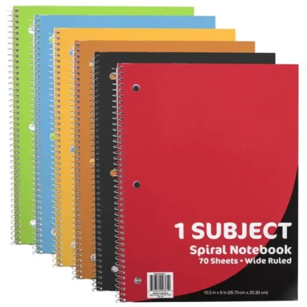 Bulk Wide Ruled 1-Subject Spiral Notebooks 70 Sheets