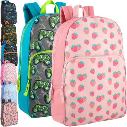 17-inch children’s printed backpacks assorted pack for school