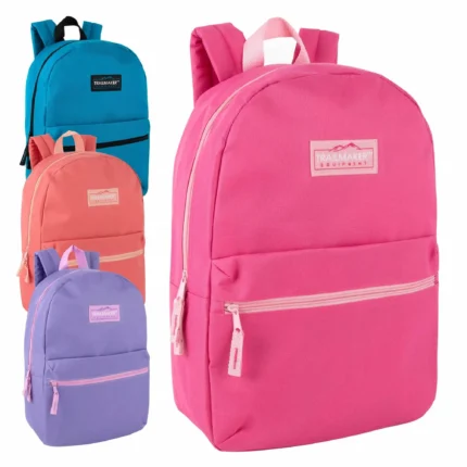17-inch classic backpack in 4 colors for girls school use