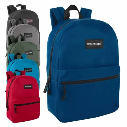 17-inch classic backpacks 6 colors pack for school and retail
