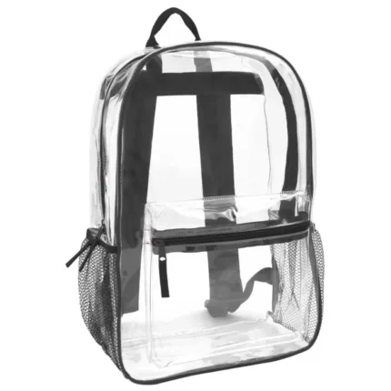 Wholesale 17 Inch Clear PVC Backpack Black