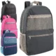17 inch boys backpack with double front zippered pockets for school use