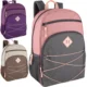 17 inch multi pocket bungee backpack in 3 assorted colors
