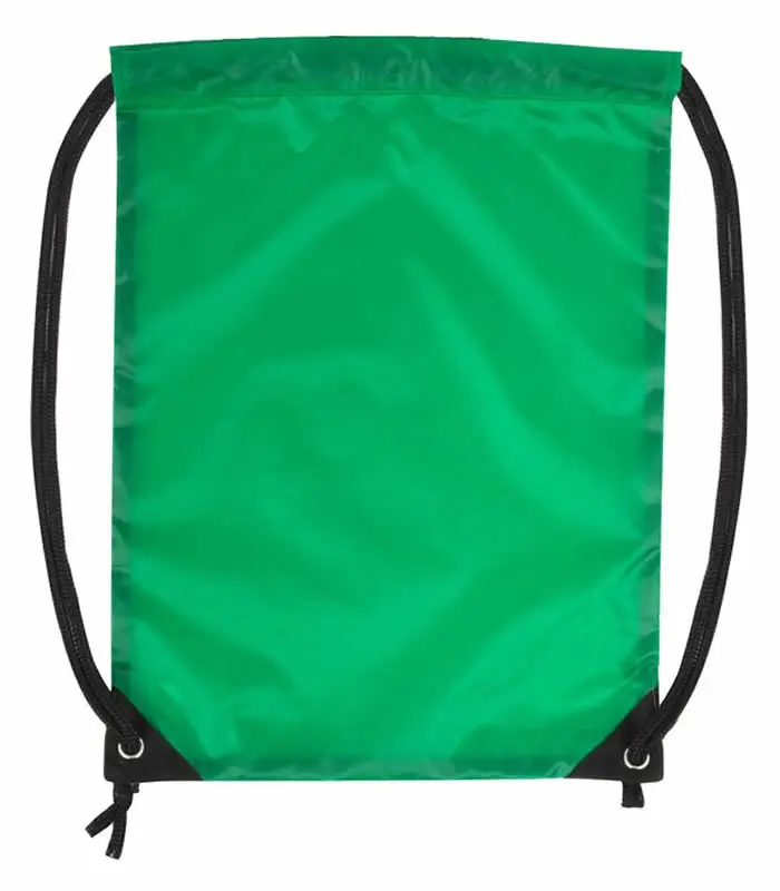 Wholesale 18 Inch Basic Drawstring Bag Gree Color Only IntoWholesale 18 inch basic drawstring bag in green color for school gym and sports use