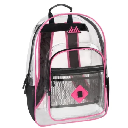 Bulk 18 Inch Clear Backpacks Pink Color