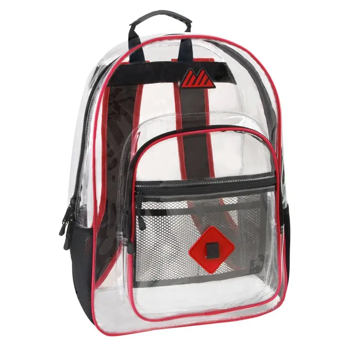 Wholesale 18 Inch Clear PVC Backpack Red Color IntoWholesale Wholesale 18 Inch Clear PVC Backpack Red Color