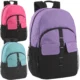 18 inch double flap daisy chain backpack in pastel colors