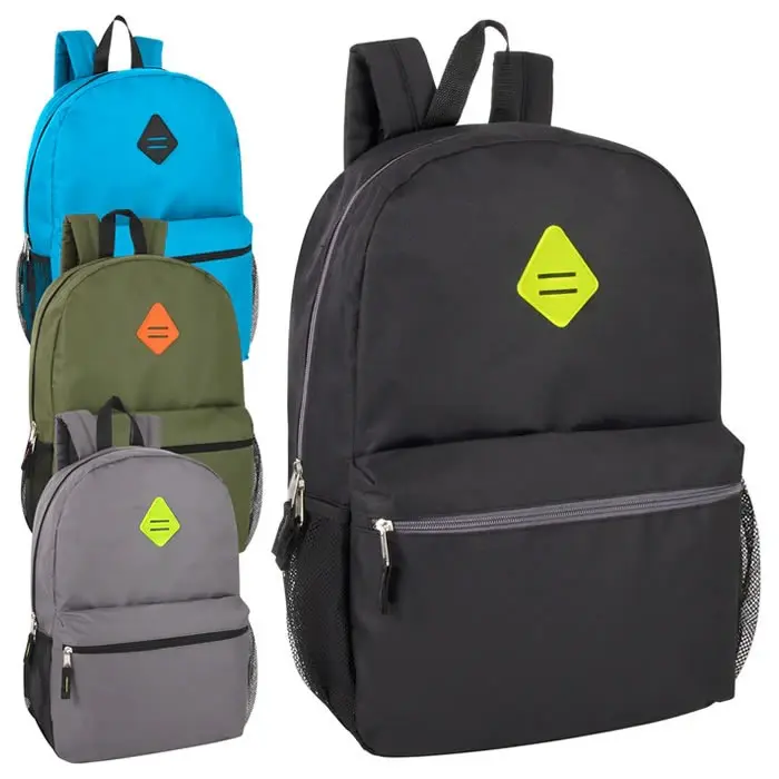 Wholesale19 Inch Solid Backpack With Side Mesh Pockets IntoWholesale Wholesale19 Inch Solid Backpack With Side Mesh Pockets