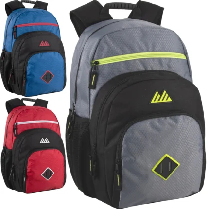 19 inch double dome backpack with laptop sleeve in assorted colors