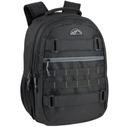 19 inch dual strap skate backpack with laptop sleeve in black