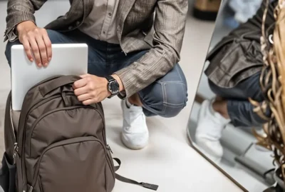Bulk Wholesale 19-inch Boys' Laptop Backpacks with Bungee Cord, Padded Laptop Compartment, and Ergonomic Design.