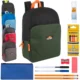 15 inch two tone backpack with 12 piece school supply kit in assorted colors