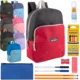 15 inch two tone backpack with 12 piece school supply kit in 8 assorted colors